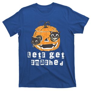 Halloween Cat Lets Get Smashed Funny Halloween Party Pub Gift T-Shirt