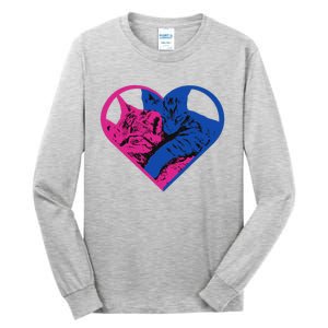 Heart Cat Lovers Tv Tall Long Sleeve T-Shirt