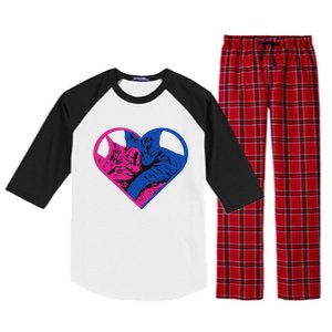 Heart Cat Lovers Tv Raglan Sleeve Pajama Set