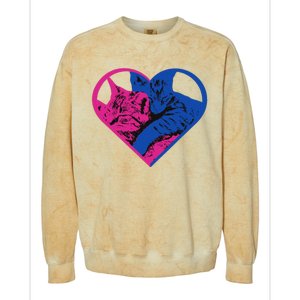 Heart Cat Lovers Tv Colorblast Crewneck Sweatshirt