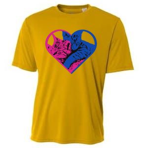 Heart Cat Lovers Tv Cooling Performance Crew T-Shirt