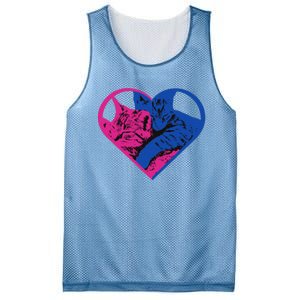 Heart Cat Lovers Tv Mesh Reversible Basketball Jersey Tank