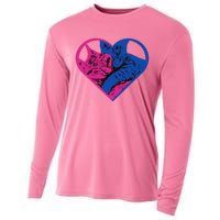 Heart Cat Lovers Tv Cooling Performance Long Sleeve Crew