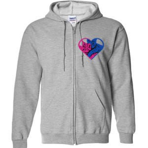 Heart Cat Lovers Tv Full Zip Hoodie