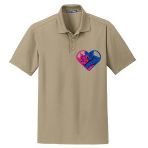 Heart Cat Lovers Tv Dry Zone Grid Polo