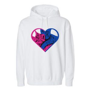 Heart Cat Lovers Tv Garment-Dyed Fleece Hoodie