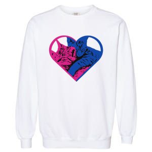 Heart Cat Lovers Tv Garment-Dyed Sweatshirt