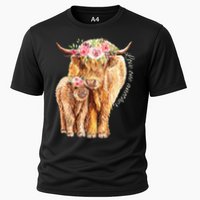 Highland Cattle Lover Cow Calf Farm Love One Another Cute Cooling Performance Crew T-Shirt