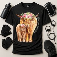 Highland Cattle Lover Cow Calf Farm Love One Another Cute Cooling Performance Crew T-Shirt