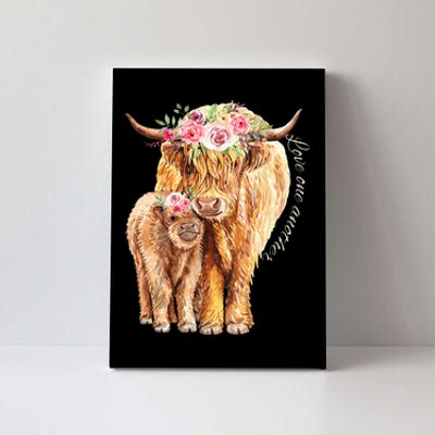 Highland Cattle Lover Cow Calf Farm Love One Another Cute Canvas