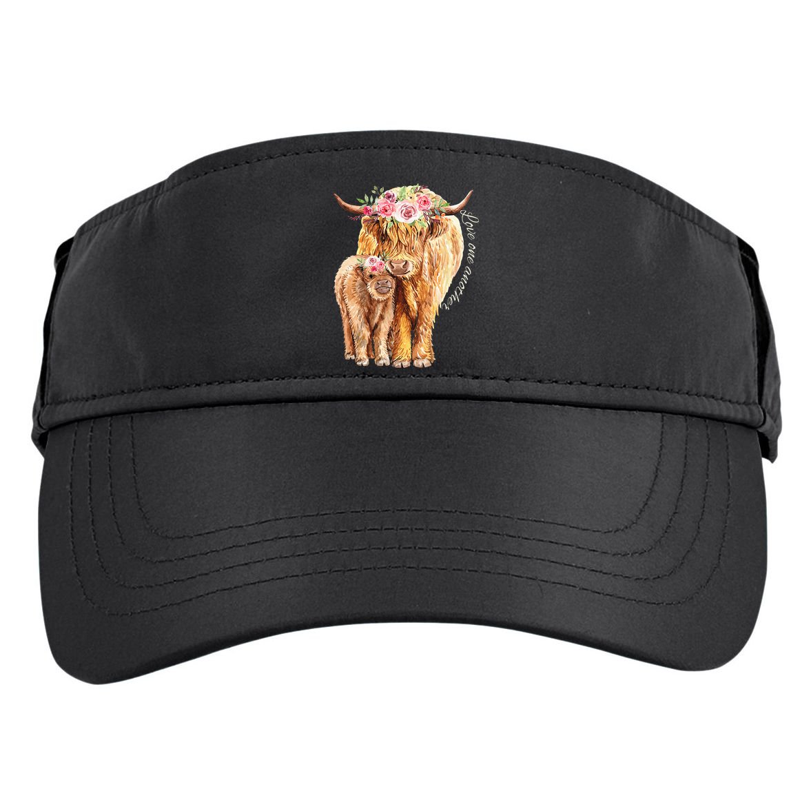 Highland Cattle Lover Cow Calf Farm Love One Another Cute Adult Drive Performance Visor
