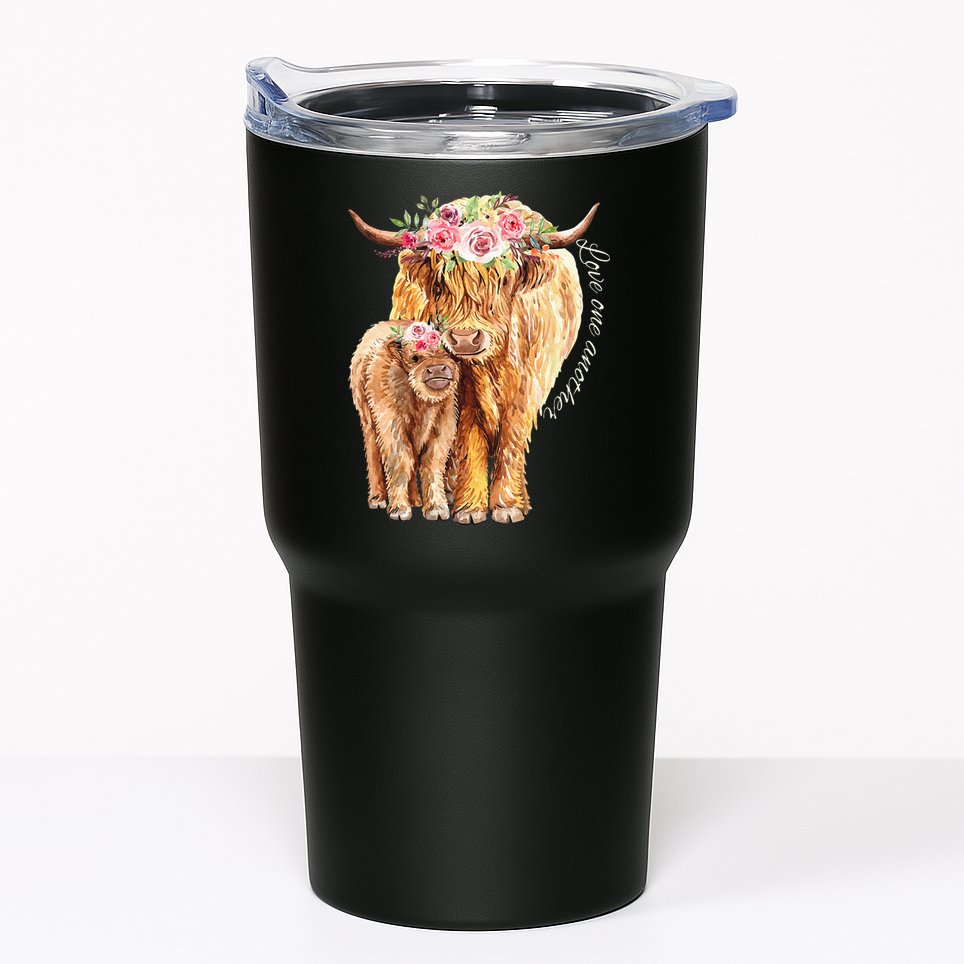 Highland Cattle Lover Cow Calf Farm Love One Another Cute Tumbler