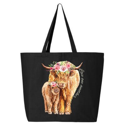 Highland Cattle Lover Cow Calf Farm Love One Another Cute 25L Jumbo Tote
