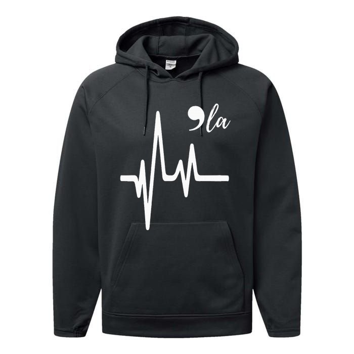 Heartbeat Comma La Kamala Harris For President 2024 Performance Fleece Hoodie