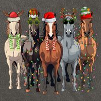 Horse Christmas Lights Holiday Season Xmas Cotton Canvas Backpack