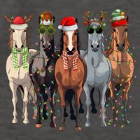 Horse Christmas Lights Holiday Season Xmas Vector Backpack