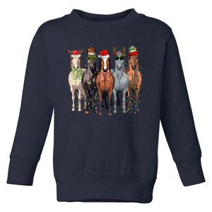 Horse Christmas Lights Holiday Season Xmas Toddler Sweatshirt