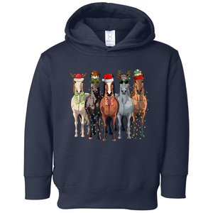 Horse Christmas Lights Holiday Season Xmas Toddler Hoodie