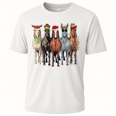 Horse Christmas Lights Holiday Season Xmas Performance Shirt