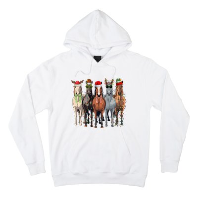 Horse Christmas Lights Holiday Season Xmas Hoodie