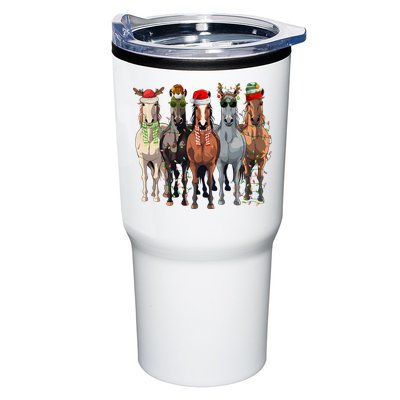 Horse Christmas Lights Holiday Season Xmas Tumbler