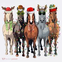 Horse Christmas Lights Holiday Season Xmas Baby Bodysuit