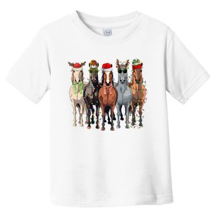 Horse Christmas Lights Holiday Season Xmas Toddler T-Shirt