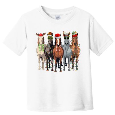 Horse Christmas Lights Holiday Season Xmas Toddler T-Shirt
