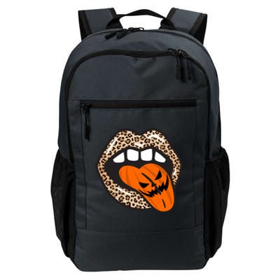 Halloween Cheetah Lips Pumpkin Daily Commute Backpack