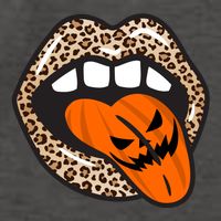 Halloween Cheetah Lips Pumpkin Vector Backpack
