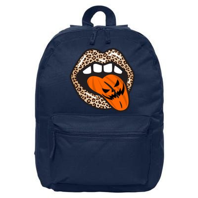 Halloween Cheetah Lips Pumpkin 16 in Basic Backpack