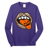 Halloween Cheetah Lips Pumpkin Long Sleeve Shirt
