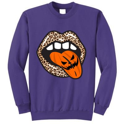 Halloween Cheetah Lips Pumpkin Sweatshirt