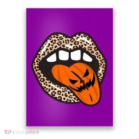 Halloween Cheetah Lips Pumpkin Poster