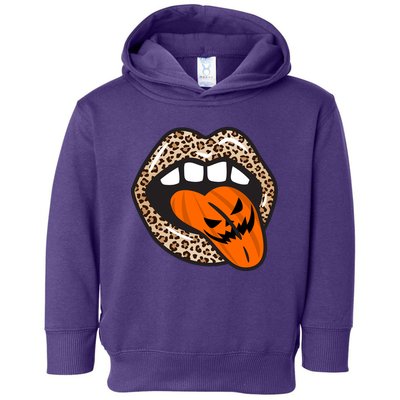 Halloween Cheetah Lips Pumpkin Toddler Hoodie
