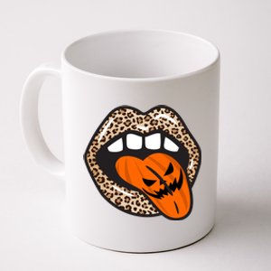 Halloween Cheetah Lips Pumpkin Coffee Mug