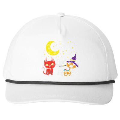 Halloween Cat Lover Gift Adorable Kitten Mummy Pumpkin Devil Snapback Five-Panel Rope Hat