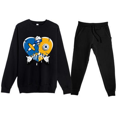 Heart Crying Lover Dunk Low Blue Jay Matching Premium Crewneck Sweatsuit Set