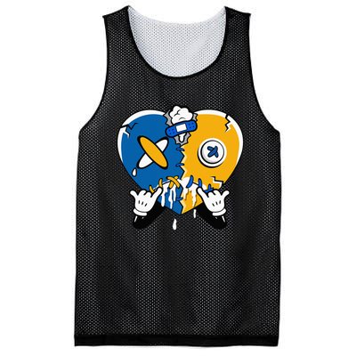 Heart Crying Lover Dunk Low Blue Jay Matching Mesh Reversible Basketball Jersey Tank