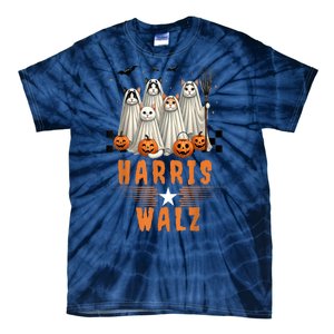 Halloween Cat Lovers Harris Waltz 2024 Vice President Gift Tie-Dye T-Shirt