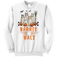 Halloween Cat Lovers Harris Waltz 2024 Vice President Gift Sweatshirt