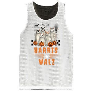 Halloween Cat Lovers Harris Waltz 2024 Vice President Gift Mesh Reversible Basketball Jersey Tank