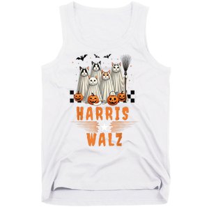 Halloween Cat Lovers Harris Waltz 2024 Vice President Gift Tank Top