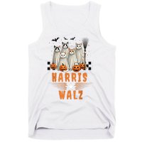 Halloween Cat Lovers Harris Waltz 2024 Vice President Gift Tank Top