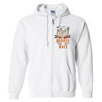 Halloween Cat Lovers Harris Waltz 2024 Vice President Gift Full Zip Hoodie