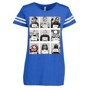 Halloween Creepy Legends Killer Mugshots Horror Fan Gifts Enza Ladies Jersey Football T-Shirt