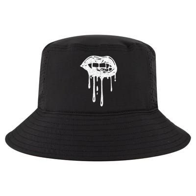 Halloween Cute Lady Vampire Fangs Teeth Female Lips Bloody Gift Cool Comfort Performance Bucket Hat