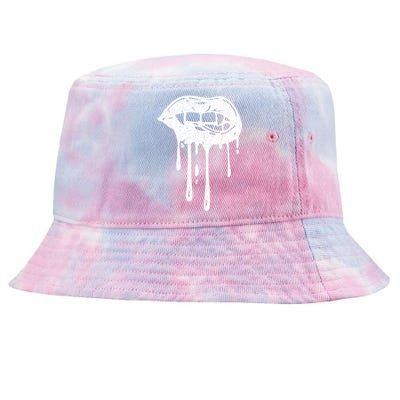 Halloween Cute Lady Vampire Fangs Teeth Female Lips Bloody Gift Tie-Dyed Bucket Hat