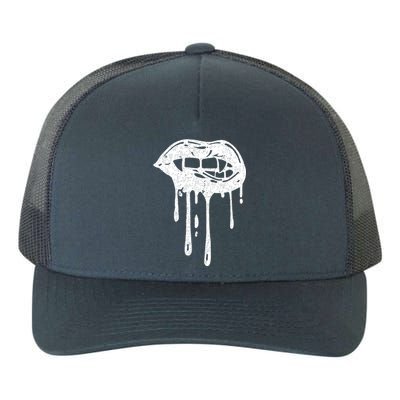 Halloween Cute Lady Vampire Fangs Teeth Female Lips Bloody Gift Yupoong Adult 5-Panel Trucker Hat