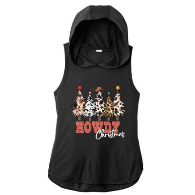 Howdy Christmas Merry Country Christmas Gift Ladies PosiCharge Tri-Blend Wicking Draft Hoodie Tank